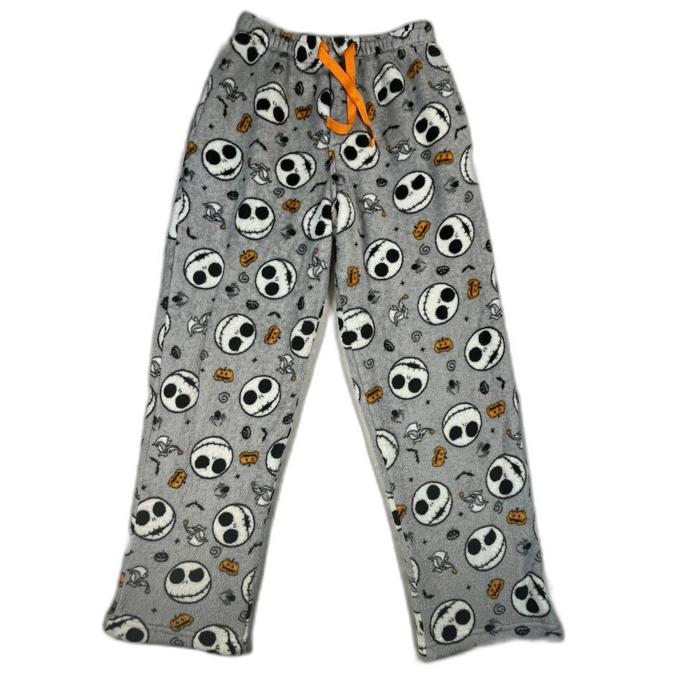 Disney Nightmare Before Christmas Jack Skellington Fleece Pajama Pants S Gray